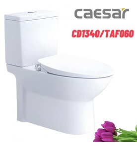 Bồn cầu 2 khối nắp rửa cơ Caesar CD1340/TAF060