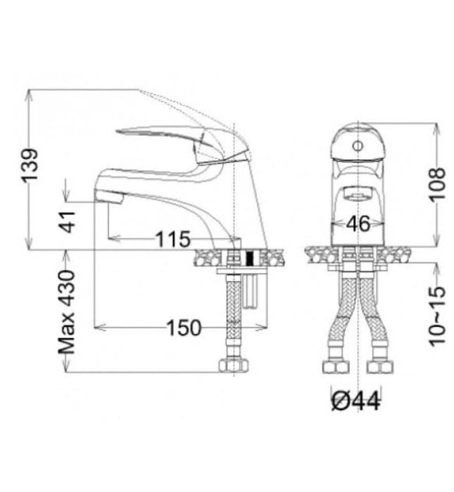 Vòi Lavabo Nóng Lạnh 1 Chân Caesar BT260CU