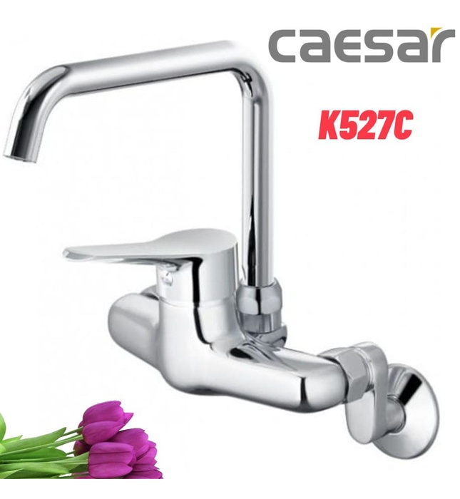 Vòi Rửa Bát Nóng Lạnh Cần Cứng Gắn Tường Caesar K527C
