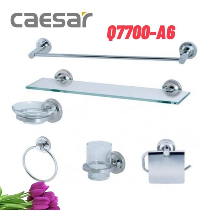 Bộ phụ kiện phòng tắm 6 món inox Caesar Q7700-A6