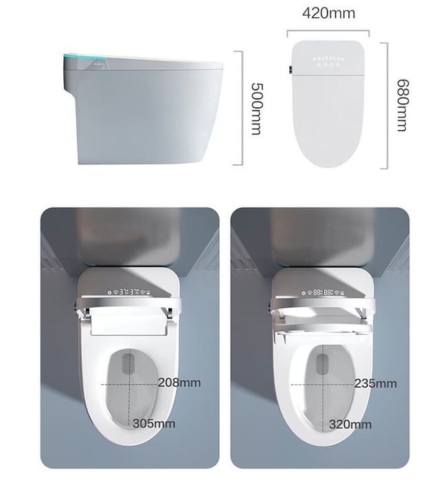 Bồn Cầu Thông Minh Kazoshi JB-812WB Trắng Đen