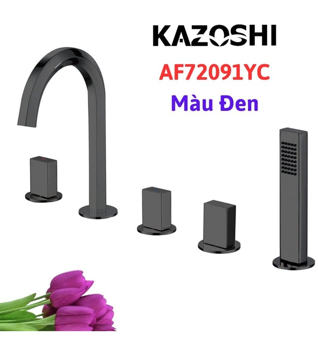 Vòi bồn tắm gắn bồn Kazoshi AF72091YC Màu Đen