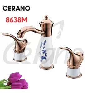 Vòi Lavabo 3 Lỗ Nóng Lạnh Cerano 8638M