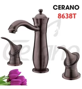 Vòi Lavabo 3 Lỗ Nóng Lạnh Cerano 8638T