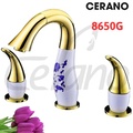 Vòi Chậu Lavabo 3 Lỗ Màu Vàng Cerano 8650G