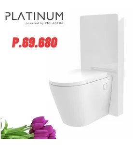  Bồn Cầu 1 Khối Nắp Điện Tử Đặt Sàn Kính Trắng Platinum P.16.321-W