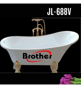 Bồn tắm ngâm yếm 4 mặt chân vàng Brother JL-688V (1.60m)