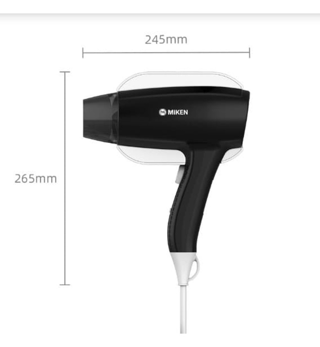 Máy sấy tóc treo tường màu đen Miken MKT-90297BL