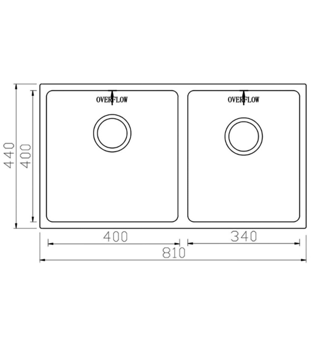 Chậu rửa bát 2 hố lệch SUS304 Konox Cube 8144DU Thổ Nhĩ Kỳ