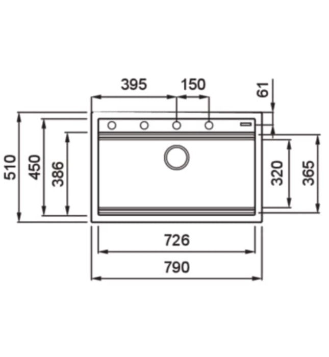 Chậu rửa bát 1 hố Grey SUS304 Konox Terra 790S Nhập khẩu Thổ Nhĩ Kỳ 