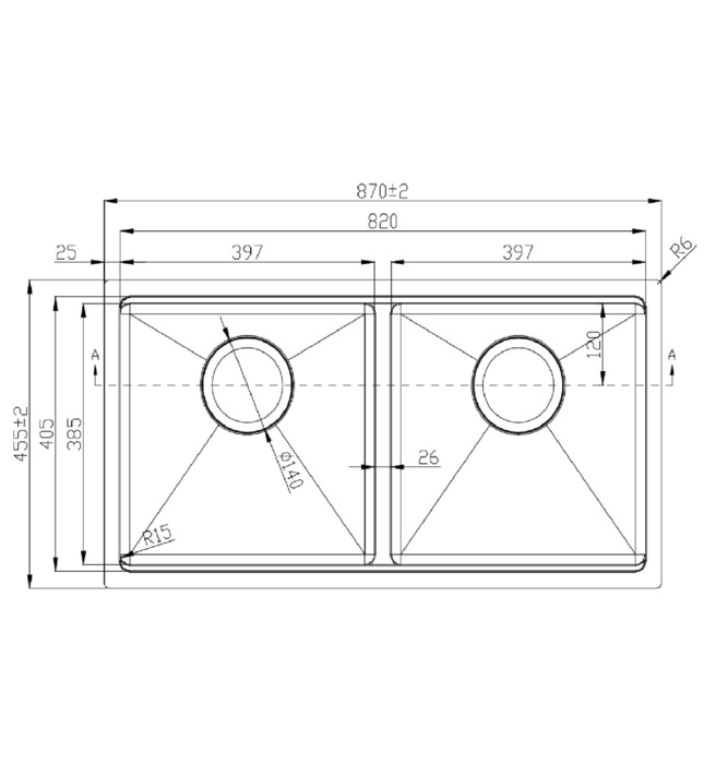 Chậu rửa bát 2 hố cân SUS304 Konox Workstation KN8745DUB Thổ Nhĩ Kỳ 