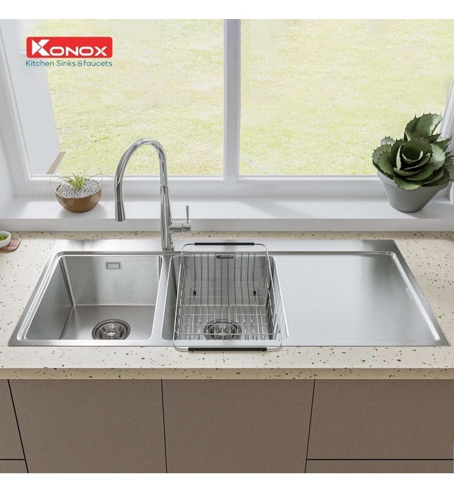 Chậu rửa bát âm 2 hố Konox Miro 1160 nhập khẩu Thổ Nhĩ Kỳ 