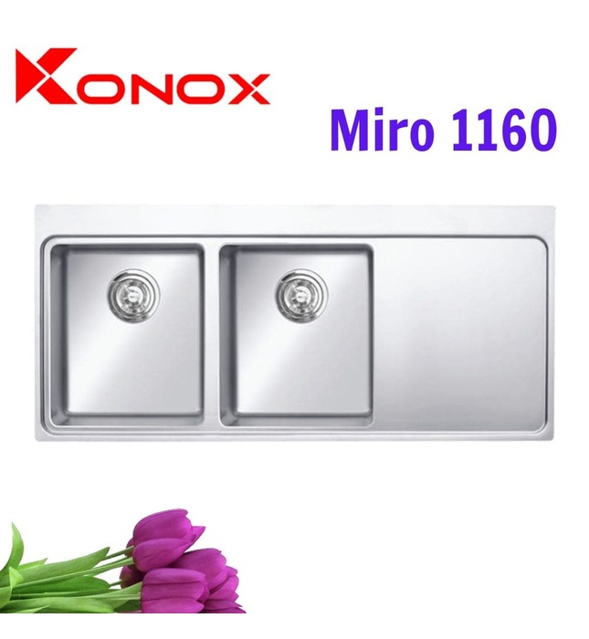 Chậu rửa bát âm 2 hố Konox Miro 1160 nhập khẩu Thổ Nhĩ Kỳ 