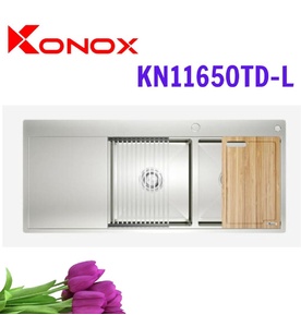 Chậu bếp 2 hố cân bàn trái Konox KN11650TD-L Workstation Thổ Nhĩ Kỳ 