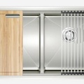 Chậu rửa bát 2 hố cân SUS304 Konox Workstation KN8046DUB Thổ Nhĩ Kỳ 