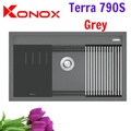 Chậu rửa bát 1 hố Grey SUS304 Konox Terra 790S Nhập khẩu Thổ Nhĩ Kỳ 