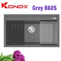 Chậu rửa bát 1 hố Grey SUS304 Konox Terra 860S Nhập khẩu Thổ Nhĩ Kỳ 