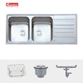 Chậu rửa bát 2 hố bàn phải SUS304 Konox European KS11650 1D Thổ Nhĩ Kỳ 