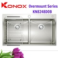 Chậu rửa bát 2 hố cân SUS304 Konox Overmount KN8248DOB Thổ Nhĩ Kỳ 