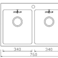 Chậu rửa bát 2 hố lệch SUS304 Konox Unico Series 7650 Nhập khẩu Thổ Nhĩ Kỳ