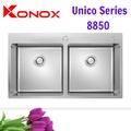 Chậu rửa bát 2 hố lệch SUS304 Konox Unico Series 8250 Thổ Nhĩ Kỳ 