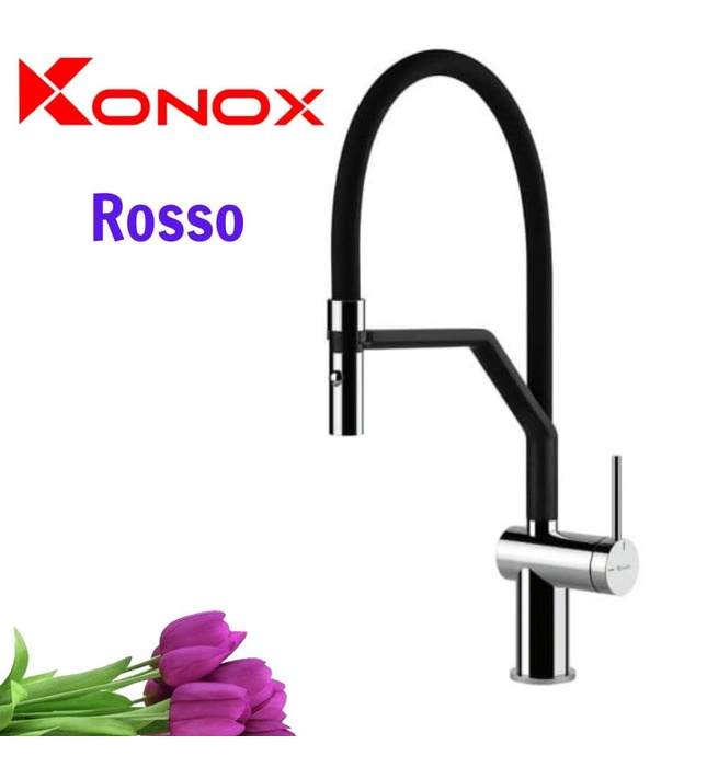 Vòi rửa bát nóng lạnh thân mềm Konox Rosso