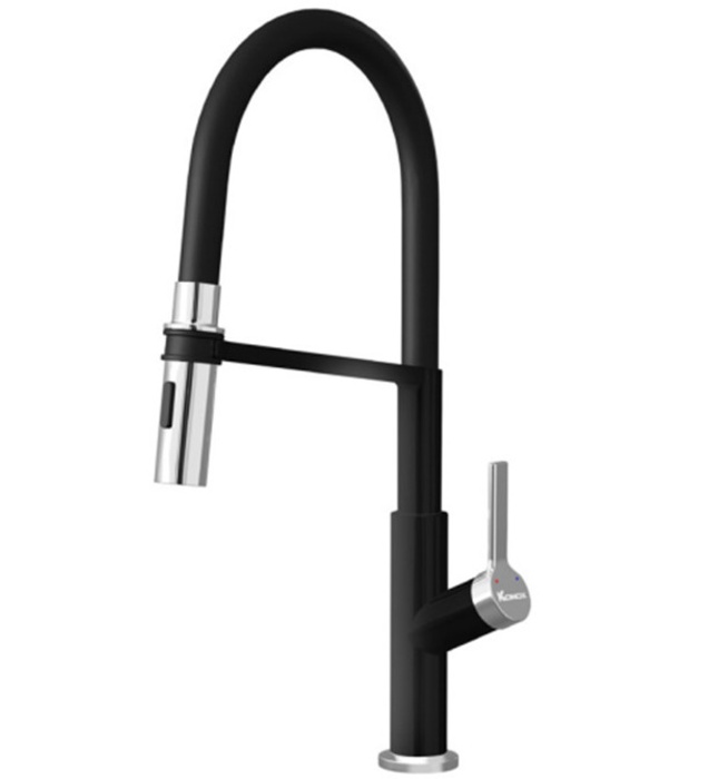 Vòi rửa bát nóng lạnh thân mềm Konox Tema Black