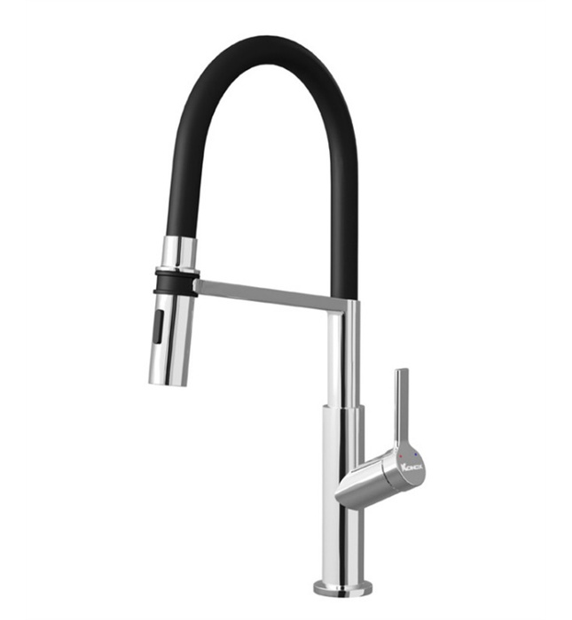 Vòi rửa bát nóng lạnh thân mềm Konox Tema Chrome