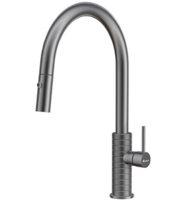 Vòi rửa bát nóng lạnh dây rút Konox Venice Gun Metal