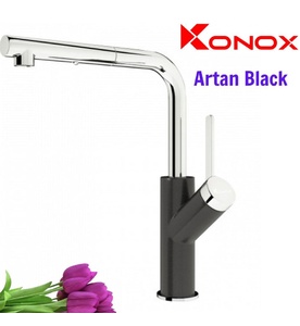 Vòi rửa bát nóng lạnh Konox Artan Black