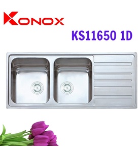 Chậu rửa bát 2 hố bàn phải SUS304 Konox European KS11650 1D Thổ Nhĩ Kỳ 