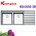 Chậu rửa bát 2 hố cân bàn phải SUS304 Konox European KS11650 2B Thổ Nhĩ Kỳ