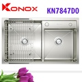 Chậu rửa bát 2 hố lệch SUS304 Konox Overmount KN7847DO Thổ Nhĩ Kỳ