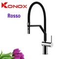Vòi rửa bát nóng lạnh thân mềm Konox Rosso