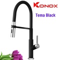 Vòi rửa bát nóng lạnh thân mềm Konox Tema Black
