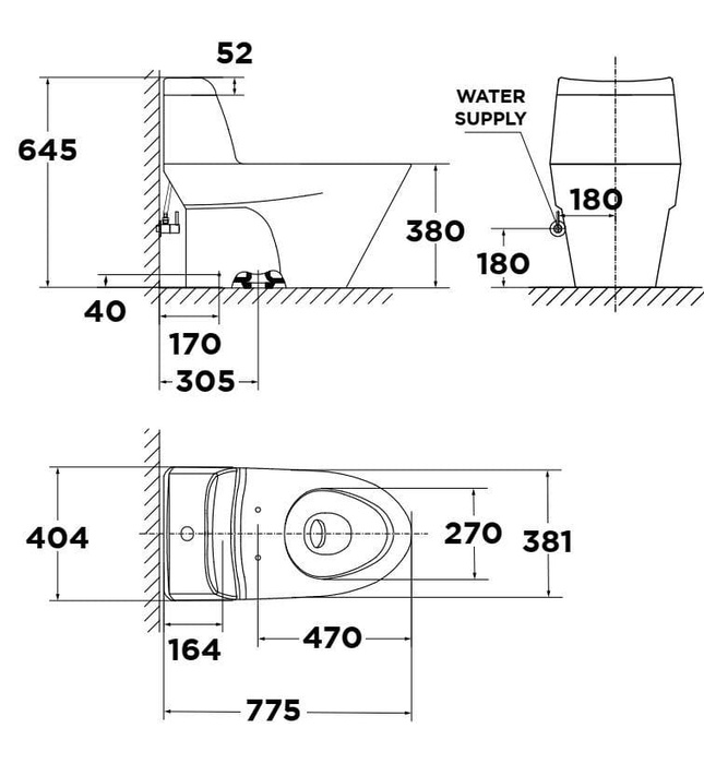 Bệt liền khối nắp điện tử American Standard VF-2010PL