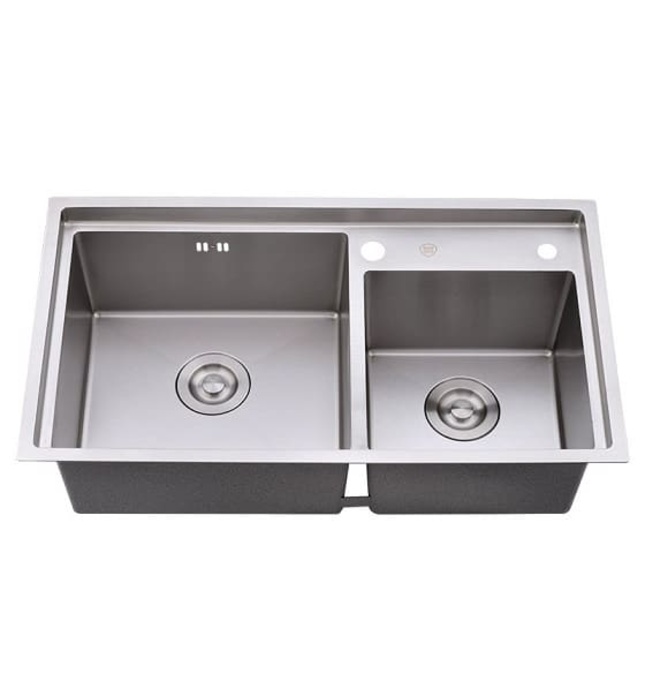 Chậu rửa bát 2 hố lệch Inox 304 Miken MKRB-8246W