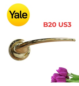 Khóa Tay Gạt Yale B20 US3 Màu Đồng Bóng