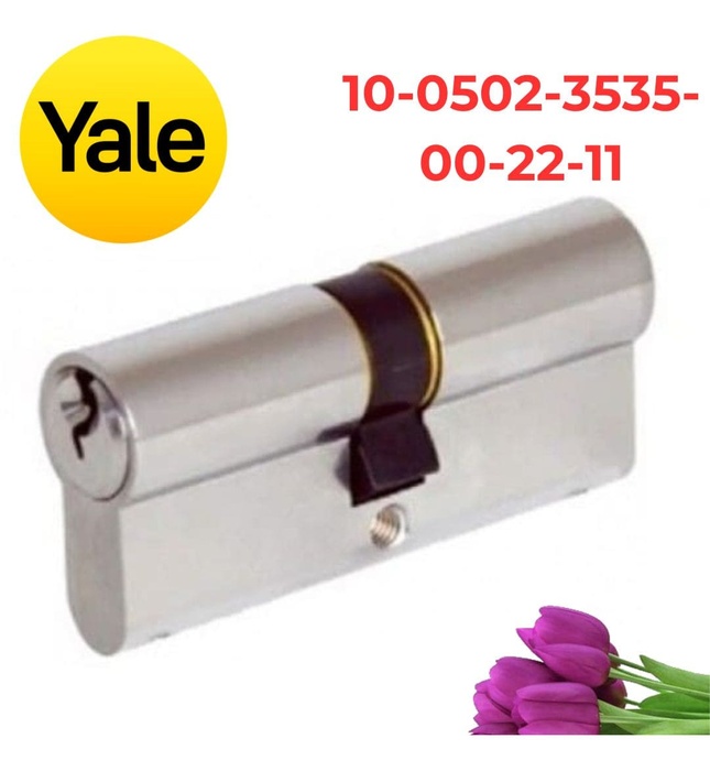 Ruột Khóa Cửa Trượt Yale 10-0502-3535-00-22-11 Hai Đầu Chìa Màu Niken Mờ