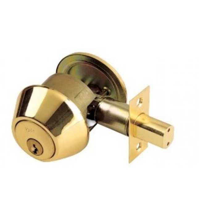 Khóa Cóc Một Đầu Chìa Một Đầu Vặn Yale V8111 US3 Màu Đồng Bóng