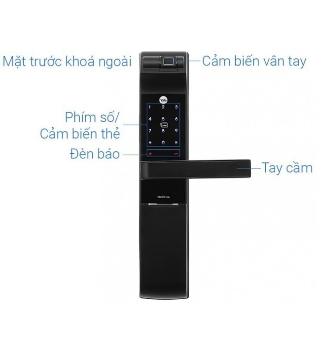 Khóa Điện Tử Yale YDM7116A MB Đa Năng Màu Đen