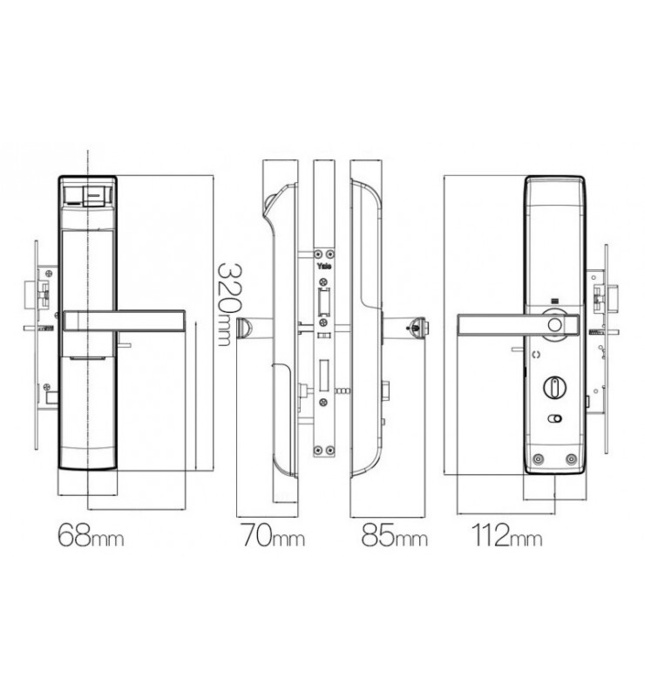 Khóa Điện Tử Yale YDM7116A MB Đa Năng Màu Đen