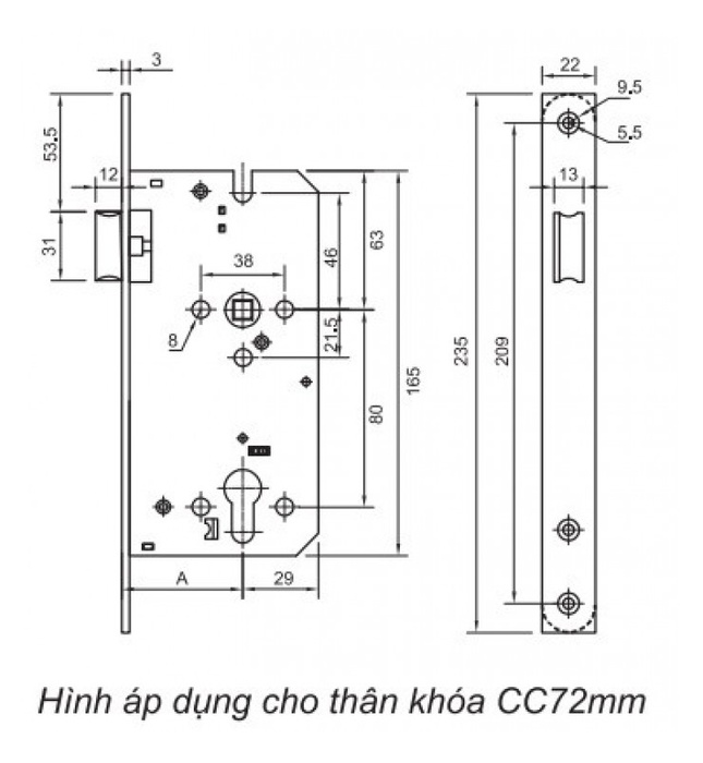 Thân Khóa Cò Gió Yale YML04/5572 US32D