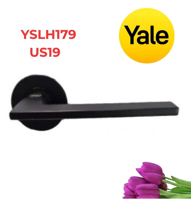 Tay Nắm Gạt Cửa Phòng Yale YSLH179 US19 Inox Màu Đen Mờ 