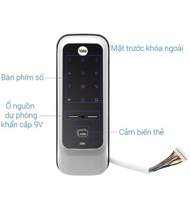 Khóa Điện Tử Yale J20A Thẻ Từ Rimlock