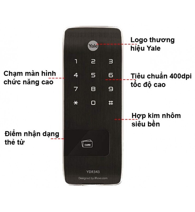 Khóa Cửa Điện Tử Yale YDR343 Thẻ Từ