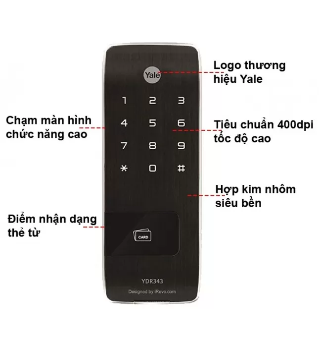 Khóa Cửa Điện Tử Yale YDR343 Thẻ Từ