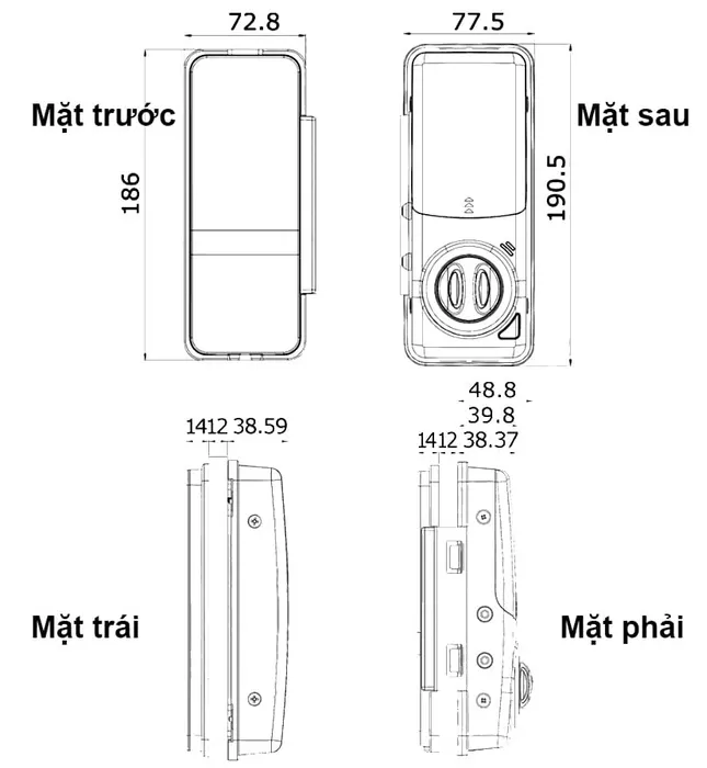 Khóa Điện Tử Yale YDG313 Thẻ Từ Cửa Kính