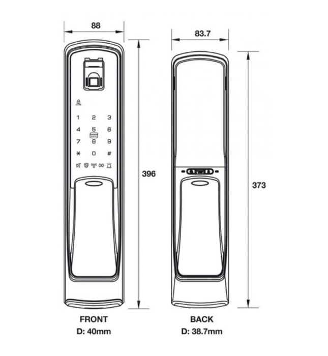 Khóa Cửa Điện Tử Yale EL9500-TCS 912.05.315 Vân Tay - Thẻ Từ 