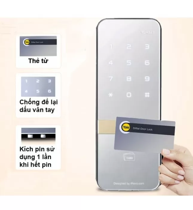 Khóa Cửa Điện Tử Yale YDR323 Thẻ Từ 